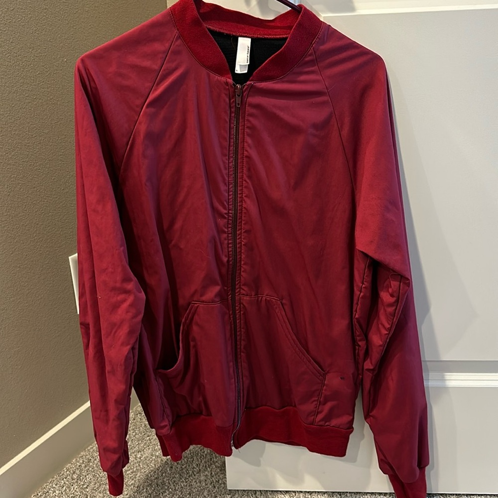 American Apparel Maroon Zip-Up